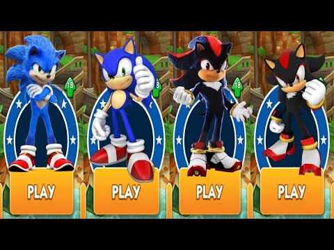 Movie Sonic from Movie 2 vs Sonic vs Movie Shadow from Sonic the Hedgehog Movie 3 vs Shadow Gameplay