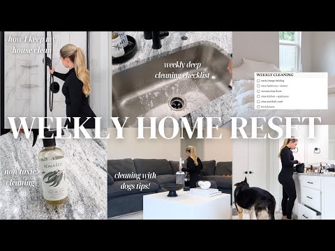 WEEKLY HOME RESET 🧺 🫧 deep clean with me, how I keep my house clean w/ dogs + cleaning hacks/tips!