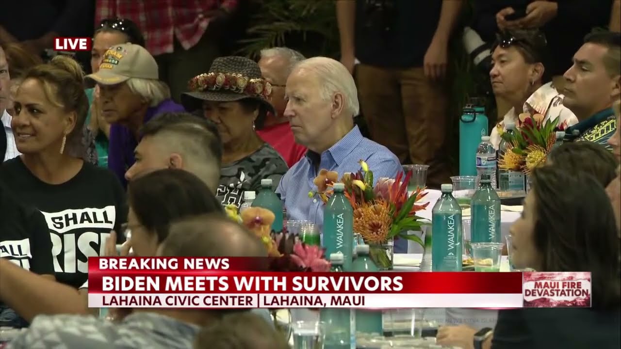 Live President Biden speaks after meeting with Maui fire survivors, families