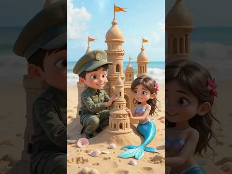 Army boy saved his mermaid friend🥰😘 #bullymaguire  #ai #india #army #boy #mermaid #cartoon #baby