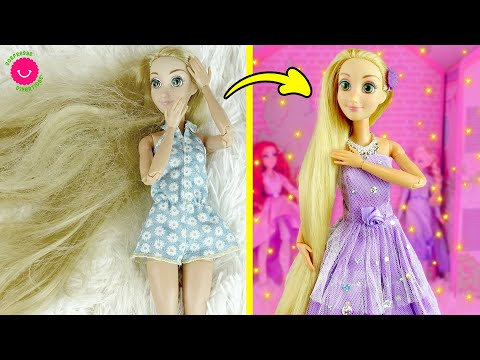 Cómo RESTAURAR el PELO de tus MUÑECAS BARBIE 💇🏼‍♀️ Arreglando el cabello de Rapunzel
