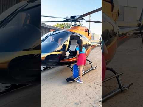 Ela foi embora em grande estilo 🚁