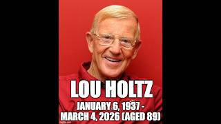 Dedicated to the life of Lou Holtz (American College Football Coach) Rest in Peace Video Tribute