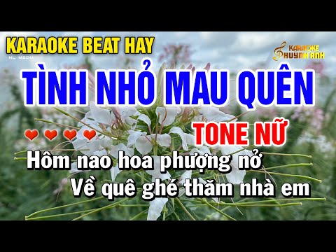 Karaoke Tình Nhỏ Mau Quên | Tone Nữ | Dễ Hát ( Karaoke Beat Hay ) Huỳnh Anh