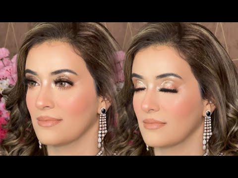 Step by step Glamorous Engagement bridal makeup Tutorial by @Manveenmakeovers | #bridalmakeup