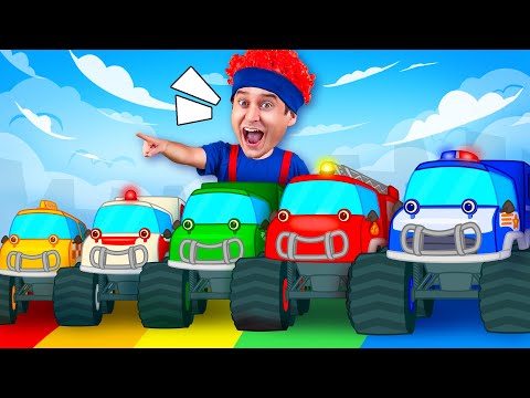 Five Little Monster Trucks 🚛 | Patrol Team Song 🎶 Vehicles Nursery Rhymes for Kids