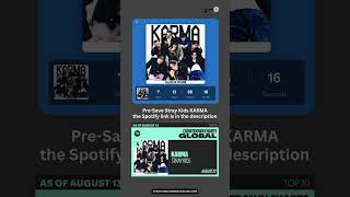✅ Pre-Save KARMA on Spotify - Currently at 4th Spot 🔥 #StrayKidsComeback #StrayKids #KARMA