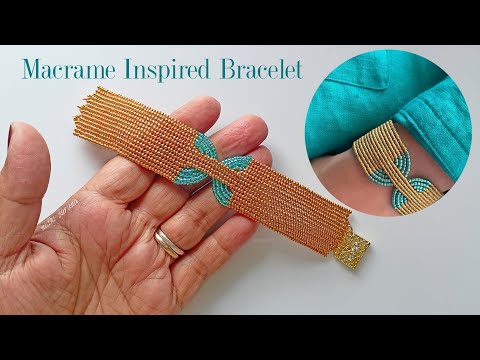 Golden Reef, Bold & beautiful bracelet with seed beads only/Step by step instructions/Diy