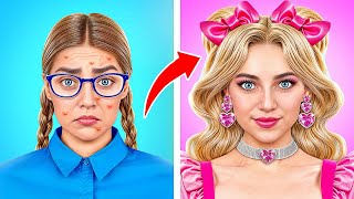 Transformare Extremă de la Tocilar la Fată Populară | Barbie vs Bratz Multi DO Challenge