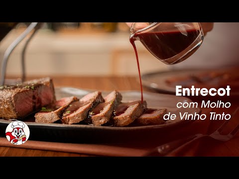 Como fazer entrecot suculento ao molho de vinho tinto