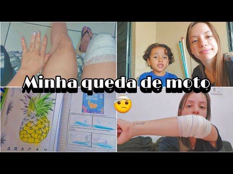 CAI DE MOTO - meus machucados  + VLOG + BATE PAPO
