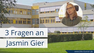 3 Fragen an Auszubildende Jasmin Gier (Aktion 100) / BFW Düren