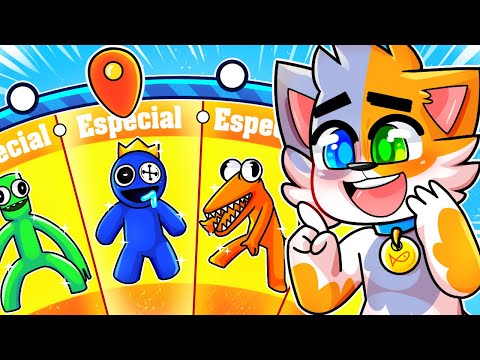 STUMBLE GUYS pero CON SKINS de los RAINBOW FRIENDS 😈 - Gatoronron