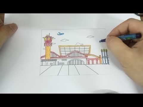 Share coloring pictures of airport terminal