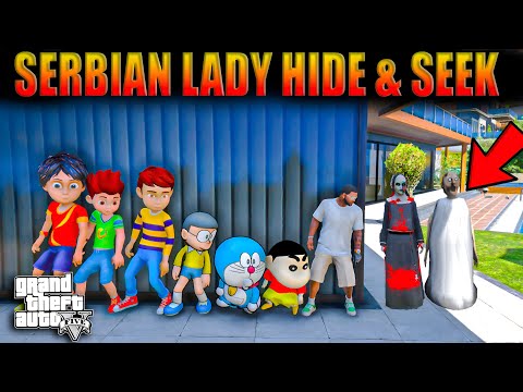 GTA V: Shinchan Escape from Serbian Dancing Lady - Hide & Seek Shinchan Doraemon Franklin GTA5Telugu