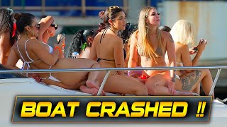 Boat CRASHES Into Concrete Wall  at the Miami River | Boat Zone
