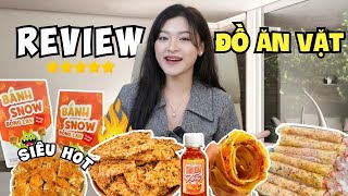 Chị Châu Review đồ ăn vặt SIÊU HOT: Bánh tráng mắm ruốc, cơm cháy, bánh bông lan snow,...