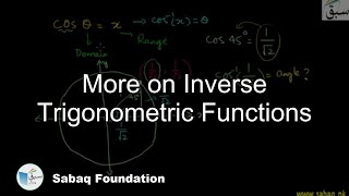 More on Inverse Trigonometric Functions