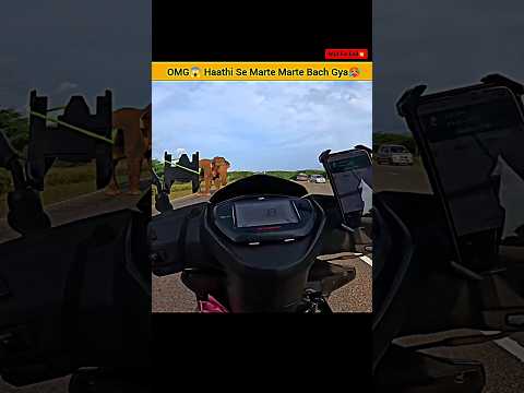 OMG😱 Aaj Toh Haathi Se Marte Marte Bach Gya🥵 #shorts #rider #elephant #bike #motovlog