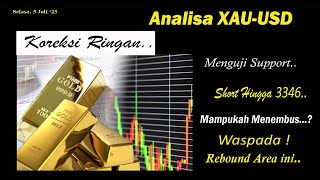 Emas Berpotensi Koreksi Ringan,,, Tetap Waspada Rebound di Area ini.. Analisa XAU Selasa 5 Agust '25
