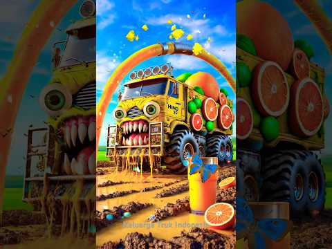 Amazing fruit juice lorry truck: Restorasi klakson truk, スムージー運搬トラック, incrível caminhão de suco!