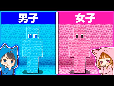 男子と女子でかくれんぼしたらどっちが上手い？😄【 男女クラフト 】【 マイクラ / Minecraft 】