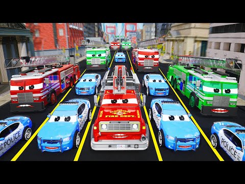 Firetrucks and Police Cars in a Heart-Pounding Car Crash Rescue Mission! Heroes of the City