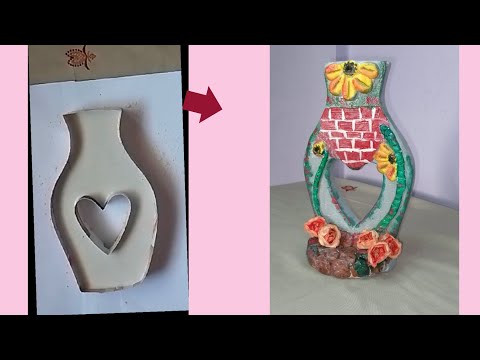 cardboard white cement craft ideas//home decoration//art and craft ideas //handicraft boulevard