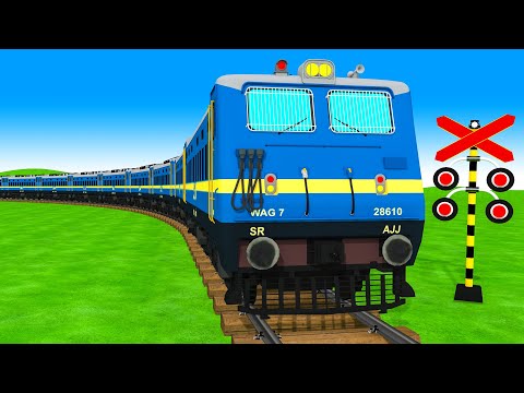 【踏切アニメ】でこぼこの道を走る電車【カンカン】Fumikiri3D| Railroad Crossing Animation #2025