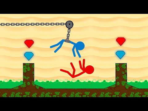 Watergirl and Fireboy Stickman Animation Grass Temple Parkour (COMPLETE EDITION)