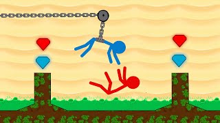 Watergirl and Fireboy Stickman Animation Grass Temple Parkour (COMPLETE EDITION)
