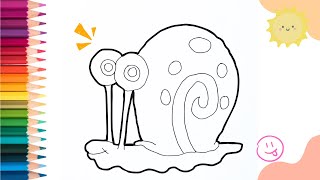 Menggambar Gary Siput Dari Spongebobs Squrepants