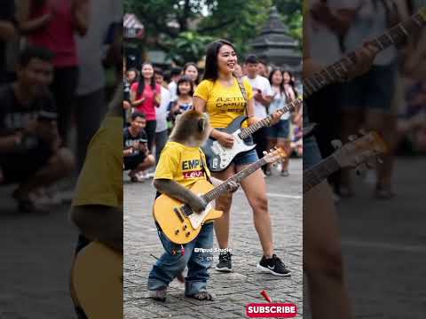 Viral Monyet Main Gitar di Alun Alun Russia #empudstudio #empudstudiogrup #shorts