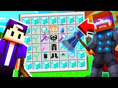 TESTEI AS FERRAMENTAS, PODERES E ARMADURAS DO THOR NO MINECRAFT