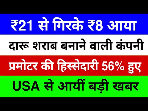 ₹21 से गिरके ₹8 आया🔴USA से आयीं बड़ी खबर 🔴Stock Market Latest News