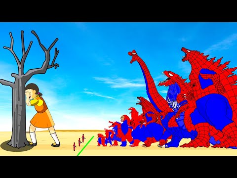 Evolution Of SPIDERMAN GODZILLA & KONG Playing Squid Game Season 2 Animation | 어몽어스 오징어 게임 2