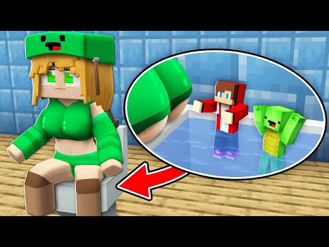 JJ and Mikey HIDE inside MIKEY Girl`s TOILET! But MIKEY`s Girl CAUGHT them in Minecraft - Maizen