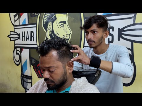 Head Massage with new barber He give his 100 % on massage - Asmr Head Massage