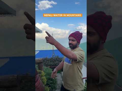 Nepali waiter in mountains