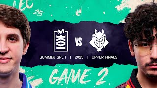 MKOI v G2 | 2025 LEC Summer | Week 6 Day 2 | Movistar KOI vs. G2 Esports  Game 2
