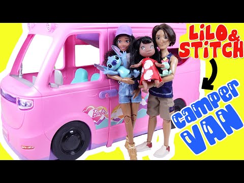 Lilo and Stitch Dolls Camping Vacation (PART 1) Fixing Camper Van