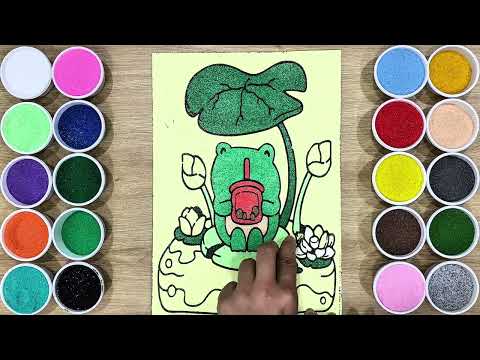 Drawing The frog so cute /painting with sand colors/art/tranh cát/bgmi/bumblebee tv