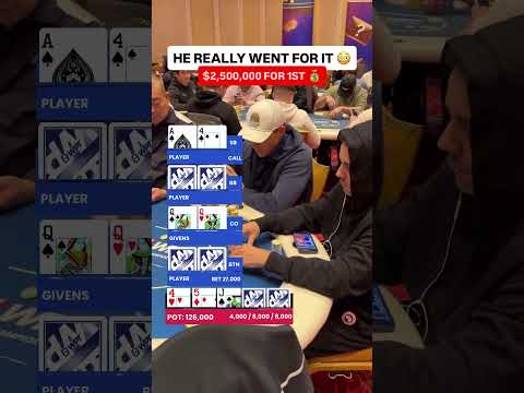 MASSIVE POT on Day 2 of the $10,400 WPT World Championship 🫣 #wpt #poker #shorts