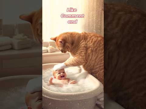 Hero Cat Saves Baby from a Wolf & Becomes Its Guardian! 🐱👶❤️