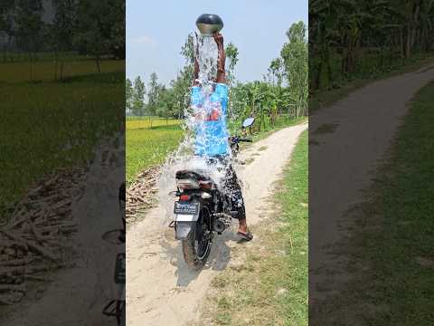 The helmet fell off and the water gushed out?