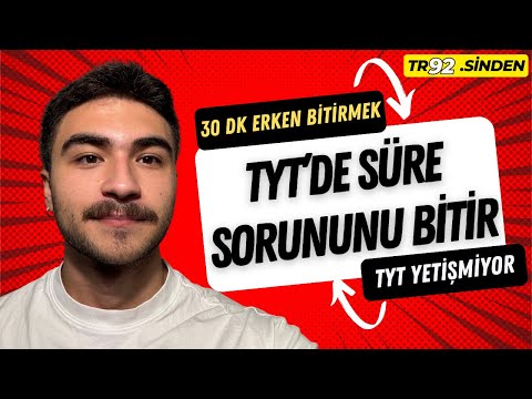 TYT'Yİ YARIM SAAT ERKEN BİTİRMEK‼️ SÜRE SORUNUNU KÖKTEN ÇÖZ! #yks2025 #ayt #tyt #derecehocam