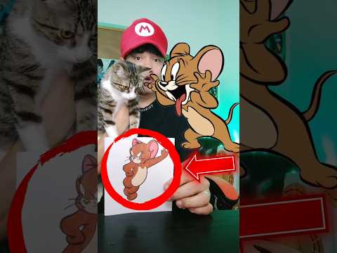 PINTANDO A JERRY CON LOS COLORES QUE ELIJA MI GATO #shorts
