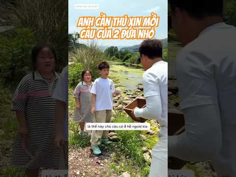 anh cần thủ xin đồ ăn để làm mồi câu của 2 cháu nhỏ đang bắt cá dưới sông rất nguy hiểm #fishing
