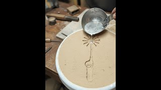 Liquid Metal Casting 🔥 Transforming Sand Mold Into Art | Oddly Satisfying DIY