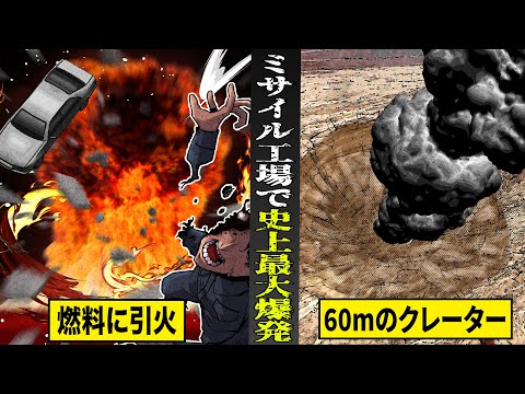 【実話】ミサイル工場で起きた...史上最大級の爆発事故。燃料に引火し...６０mのクレーターのみが残る。